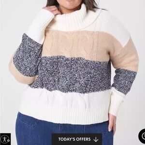 Lane Bryant Multicolor Turtleneck Sweater
